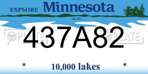 437A82 Minnesota License Plate