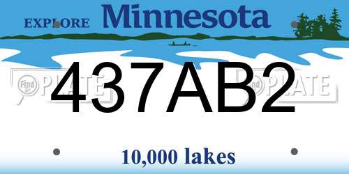 437AB2 Minnesota License Plate