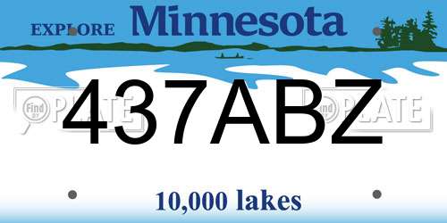 437ABZ Minnesota License Plate