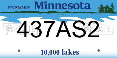 437AS2 Minnesota License Plate