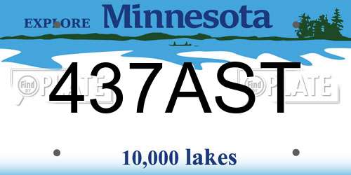 437AST Minnesota License Plate