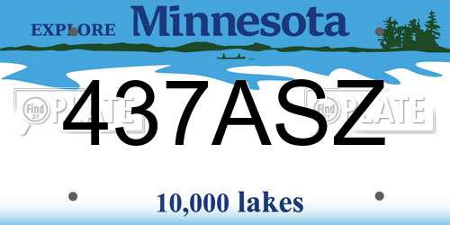 437ASZ Minnesota License Plate