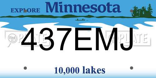 437EMJ Minnesota License Plate