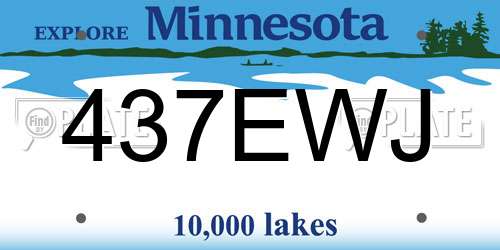 437EWJ Minnesota License Plate