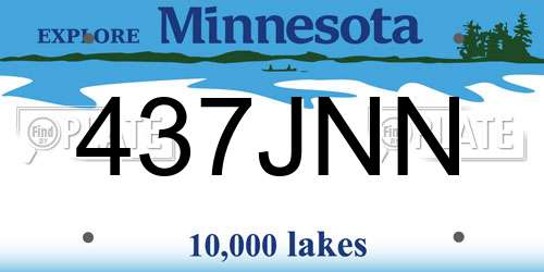 437JNN Minnesota License Plate