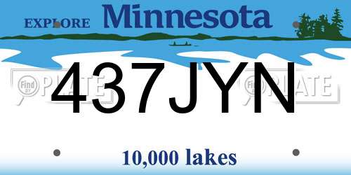 437JYN Minnesota License Plate