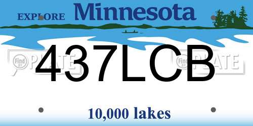 437LCB Minnesota License Plate