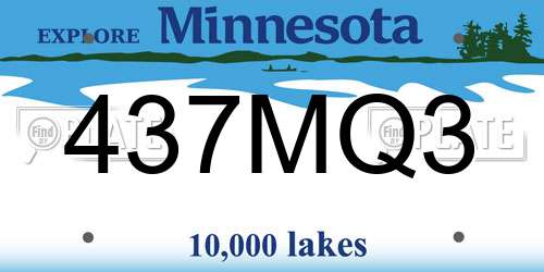 437MQ3 Minnesota License Plate