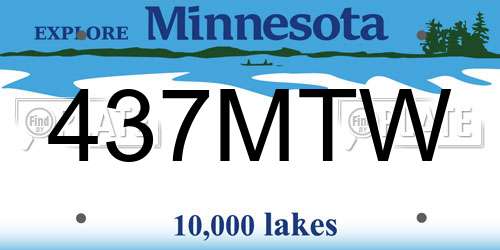 437MTW Minnesota License Plate