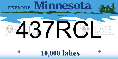437RCL Minnesota License Plate