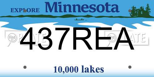 437REA Minnesota License Plate