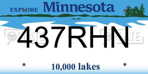 437RHN Minnesota License Plate