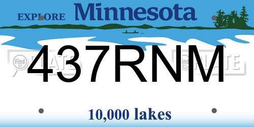 437RNM Minnesota License Plate