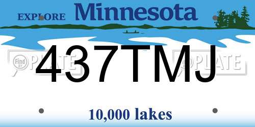 437TMJ Minnesota License Plate