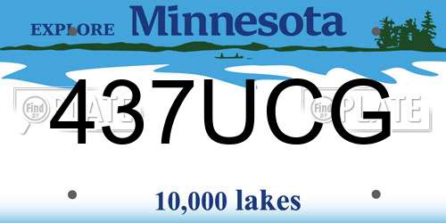 437UCG Minnesota License Plate
