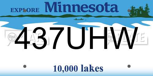 437UHW Minnesota License Plate