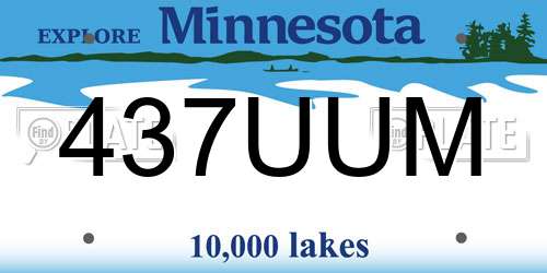 437UUM Minnesota License Plate