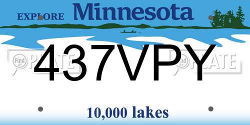 437VPY Minnesota License Plate