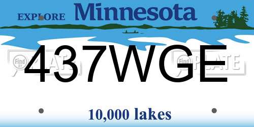 437WGE Minnesota License Plate