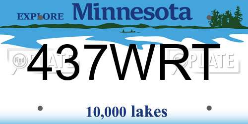 437WRT Minnesota License Plate
