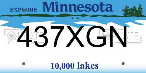 437XGN Minnesota License Plate