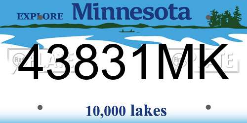 43831MK Minnesota License Plate