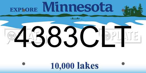 4383CLT Minnesota License Plate