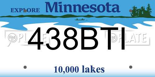 438BTI Minnesota License Plate
