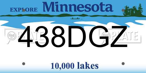 438DGZ Minnesota License Plate