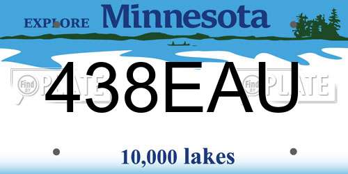438EAU Minnesota License Plate
