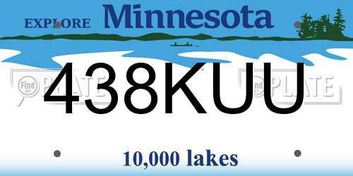 438KUU Minnesota License Plate
