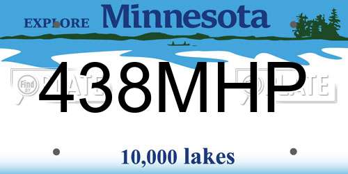 438MHP Minnesota License Plate