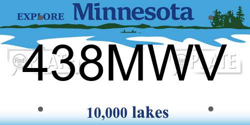438MWV Minnesota License Plate