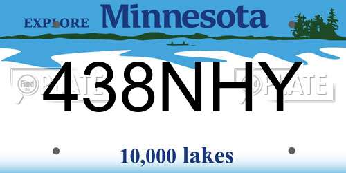 438NHY Minnesota License Plate