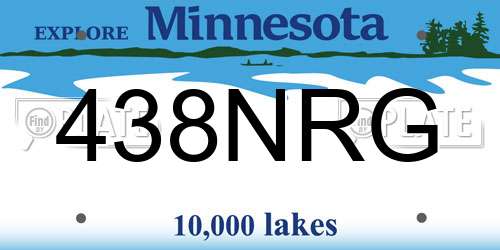 438NRG Minnesota License Plate