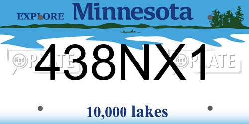 438NX1 Minnesota License Plate