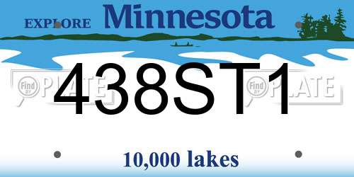 438ST1 Minnesota License Plate