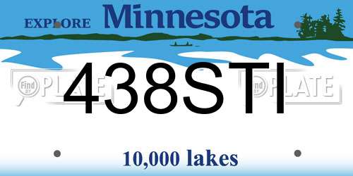 438STI Minnesota License Plate