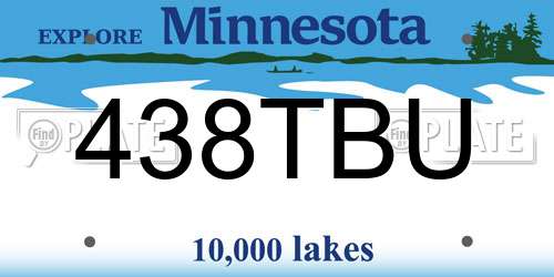 438TBU Minnesota License Plate