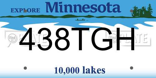 438TGH Minnesota License Plate