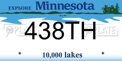 438TH Minnesota License Plate