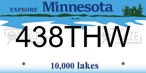438THW Minnesota License Plate