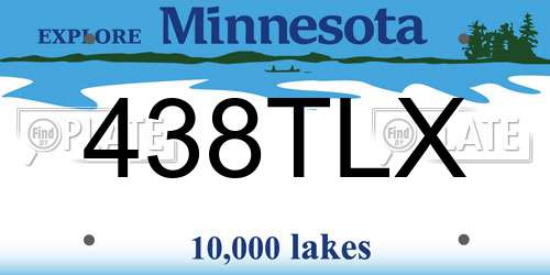 438TLX Minnesota License Plate