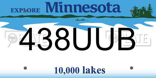 438UUB Minnesota License Plate