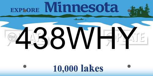 438WHY Minnesota License Plate