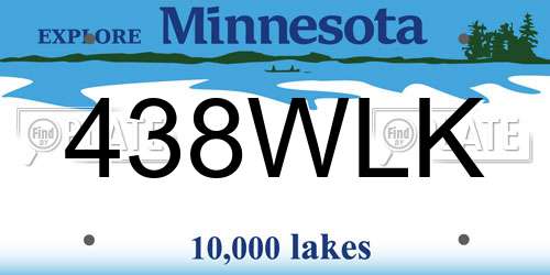 438WLK Minnesota License Plate