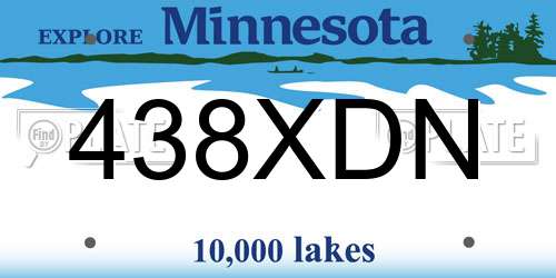 438XDN Minnesota License Plate