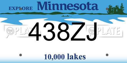 438ZJ Minnesota License Plate