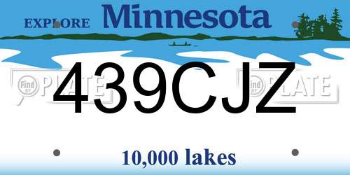439CJZ Minnesota License Plate