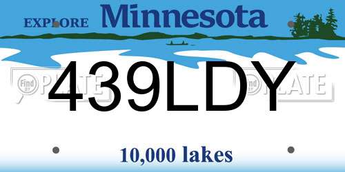 439LDY Minnesota License Plate